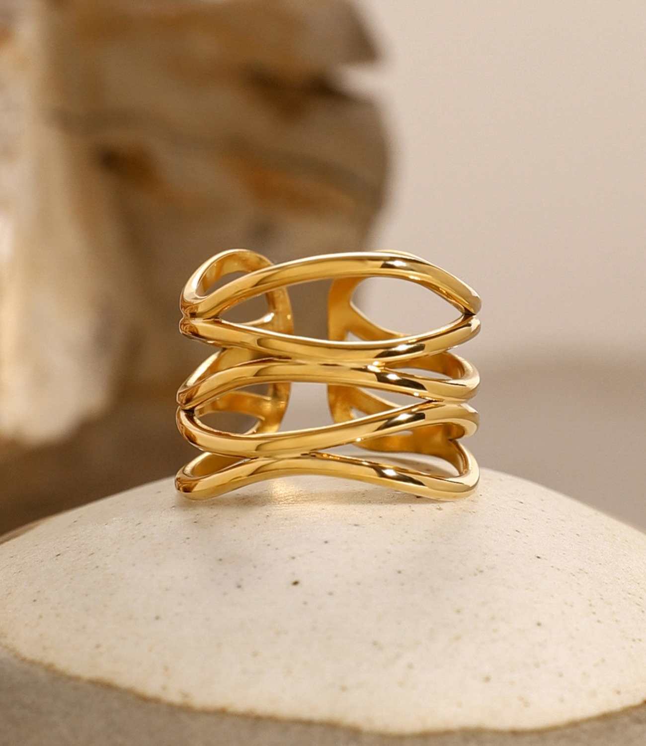 Crisscross Gold Ring